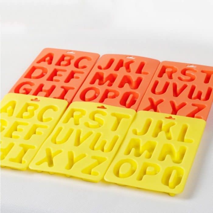 A-Z 3-in-1-Buchstaben-Eiswürfel-Eisbox-Silikon-Eiswürfelschalen-Set, 3 in 1 LetterShalpe(Yellow), 3 in 1 LetterShalpe(Orange) – Bild 3