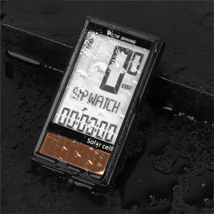 WEST BIKING Wireless Solar Code Tisch Mountain Rennrad Große Zeichen Code Tabelle Fünf Sprachen Wasserdichter Tachometer – Bild 3