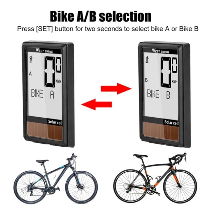 WEST BIKING Wireless Solar Code Tisch Mountain Rennrad Große Zeichen Code Tabelle Fünf Sprachen Wasserdichter Tachometer – Bild 10