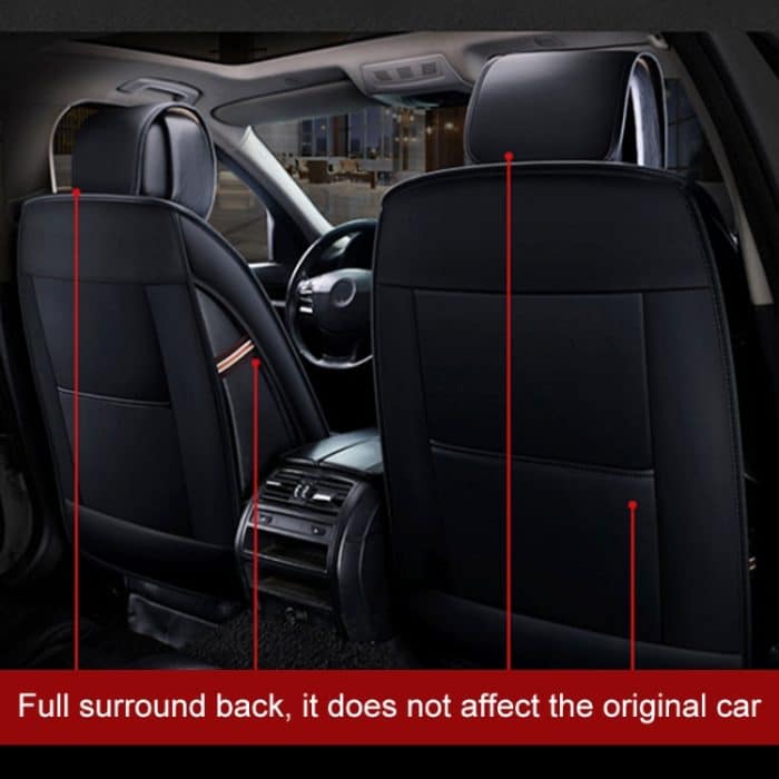 Universeller Autositzbezug aus PU-Leder, Black White, Black Red, Black White Deluxe, Black Red Deluxe, Coffee Deluxe, Beige Deluxe, Beige, Coffee – Bild 6