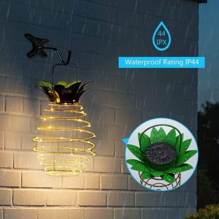 30 LEDs Outdoor Eisen Ananas Schnur Solar Laterne Teleskop Kronleuchter Moderne Veranda Licht – Bild 4