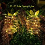 30 LEDs Outdoor Eisen Ananas Schnur Solar Laterne Teleskop Kronleuchter Moderne Veranda Licht – Bild 6