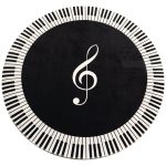 Musik Symbol Klavier Schlüssel Runde Teppich Hause Schlafzimmer Matte Boden Dekoration Teppich,, Diameter: 60cm, Diameter: 80cm, Diameter: 100cm, Diameter: 120cm – Bild 4