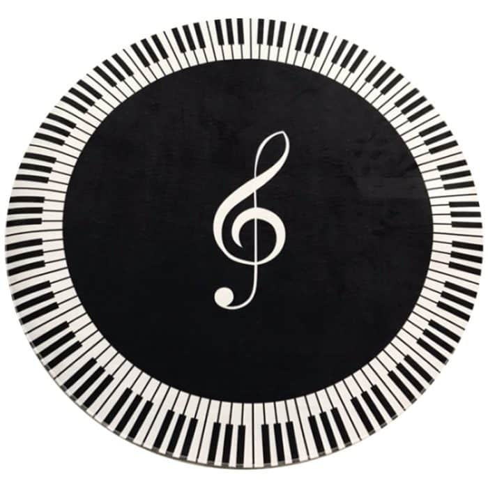 Musik Symbol Klavier Schlüssel Runde Teppich Hause Schlafzimmer Matte Boden Dekoration Teppich,, Diameter: 60cm, Diameter: 80cm, Diameter: 100cm, Diameter: 120cm – Bild 4