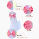 Spandex-Stuhlschärpe, passend für alle Stühle, Hochzeitsstuhl-Schärpen, Schleife, elastisches Stuhlband, Krawattenbänder für die Hochzeit, Party, Zeremonie, Bankett – Bild 4