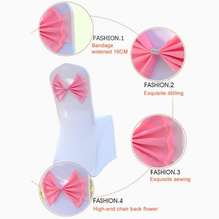 Spandex-Stuhlschärpe, passend für alle Stühle, Hochzeitsstuhl-Schärpen, Schleife, elastisches Stuhlband, Krawattenbänder für die Hochzeit, Party, Zeremonie, Bankett – Bild 4
