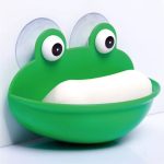 Badezimmer-Seifenbox mit niedlichem Cartoon-Motiv, starkem Saugnapf und Abfluss, Suction Cup Drain Soap Box