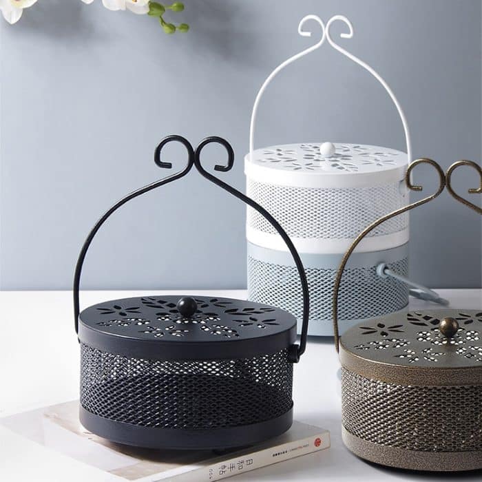 Tragbare, multifunktionale, hohle, feuerfeste Mückenspulenbox für den Außenbereich mit Deckel – Bild 2