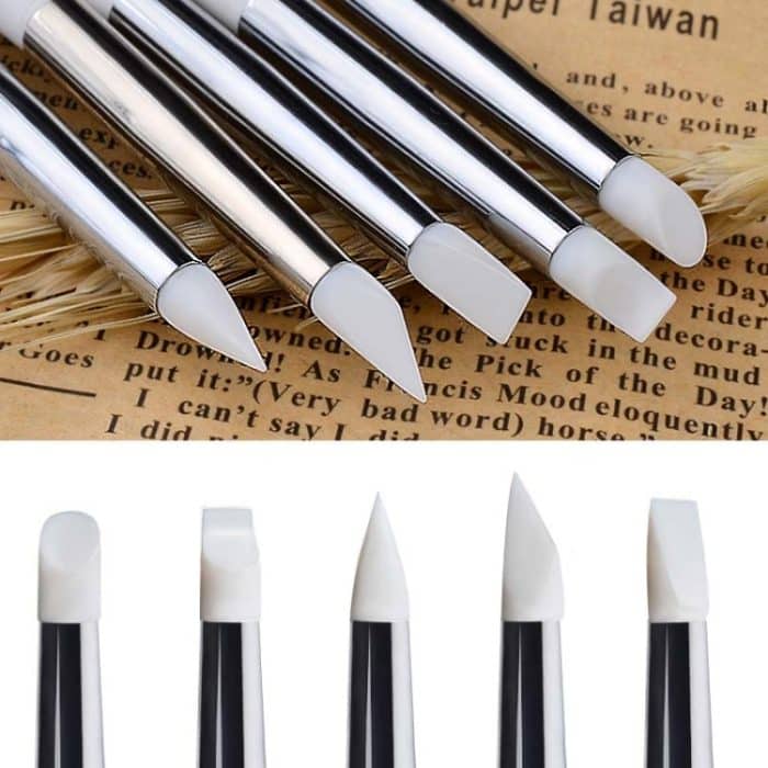 5 in 1 Red and White Rod Silikonstift Holzgravurstift Maniküre-Stift – Bild 2