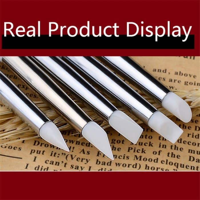 5 in 1 Red and White Rod Silikonstift Holzgravurstift Maniküre-Stift – Bild 5