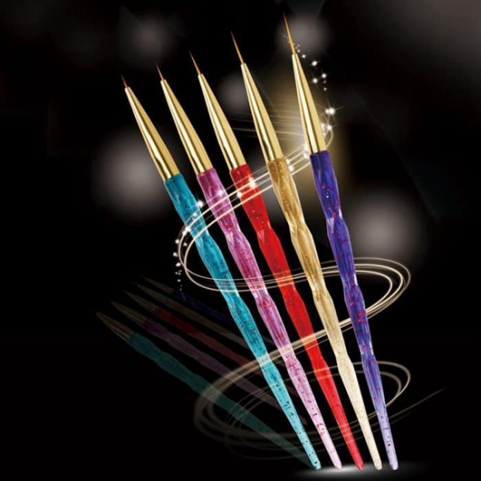 5 Stück / Set Acryl Phototherapie Nagelmalerei Blume geschnitzte Kristallstift Nagelstift – Bild 7