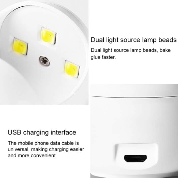 Mini-Nagellicht-Therapie-Maschine Kleiner tragbarer, schnell trocknender USB-Nagel-Backlampe Trocknungsmaschine – Bild 4