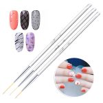 3 PCS Nail Art Pinsel Kristall Acryl Zeichenstift Streifen Blume 2 Seitliche Nail Art Werkzeuge