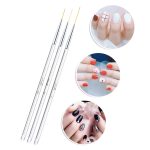 3 PCS Nail Art Pinsel Kristall Acryl Zeichenstift Streifen Blume 2 Seitliche Nail Art Werkzeuge – Bild 2