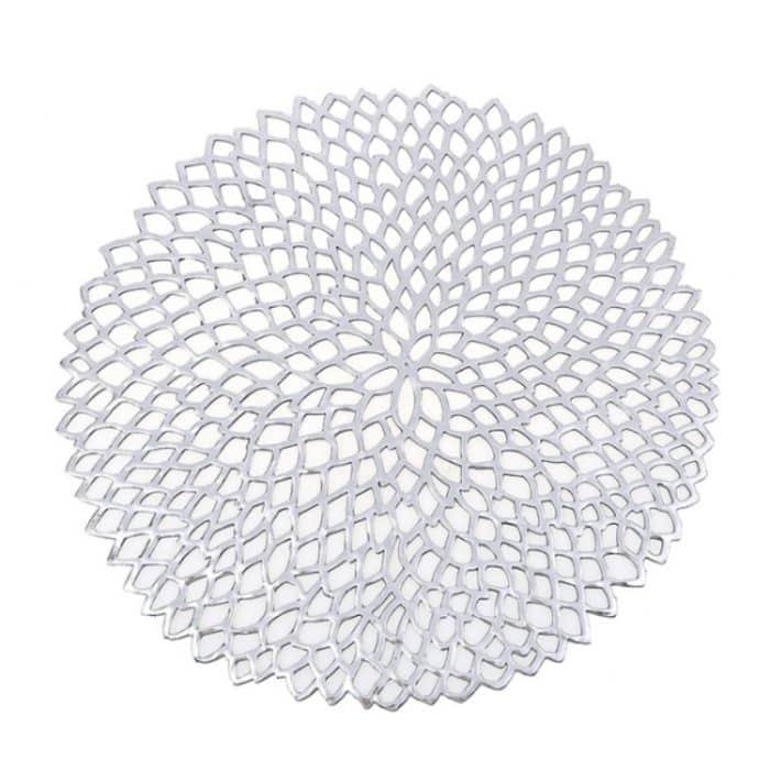 2 PCS Tisch Schüssel Matten Wohnkultur Tischset Für Esstisch PVC Kunststoff Hohl Isolierung Runde Barock Mittelmeer Coaster Pads – Bild 2