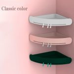 Badezimmer-Badregal, wandmontierter, stanzfreier dreieckiger Aufbewahrungskorb aus Kunststoff – Bild 7