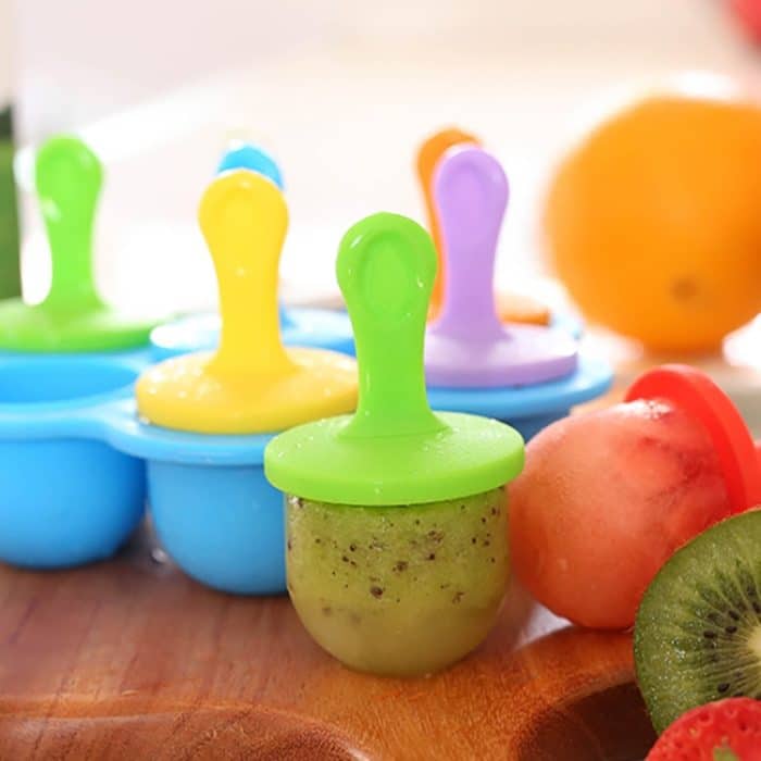Silikon Mini Ice Pops Form Eiscreme Ball Lolly Maker Popsicle Formen Baby DIY Nahrungsergänzung Werkzeug – Bild 5