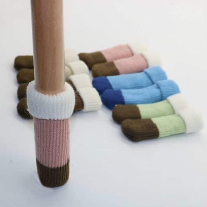 24 Stück leise, verschleißfeste, rutschfeste, gepolsterte Doppelstuhl-Fußabdeckung, Chair Foot Cover – Bild 2