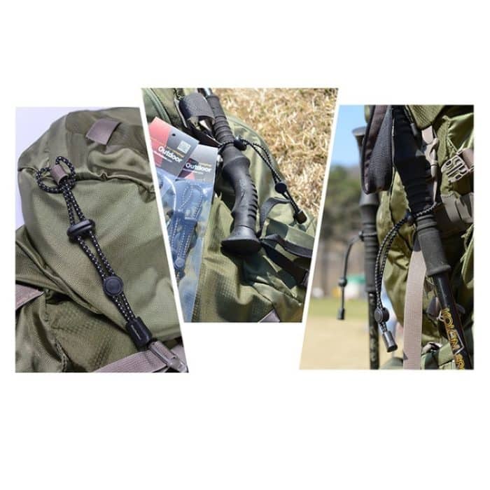 Outdoor Bergsteiger Rucksack Hängende Trekkingstange Seil Schnalle Feste Schnalle Elastisches Seil – Bild 6