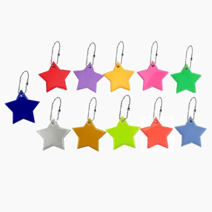 2 Stück Little Star Weich-PVC-Reflektor, reflektierender Schlüsselanhänger, Taschenanhänger, Zubehör, gut sichtbare Schlüsselanhänger – Bild 3