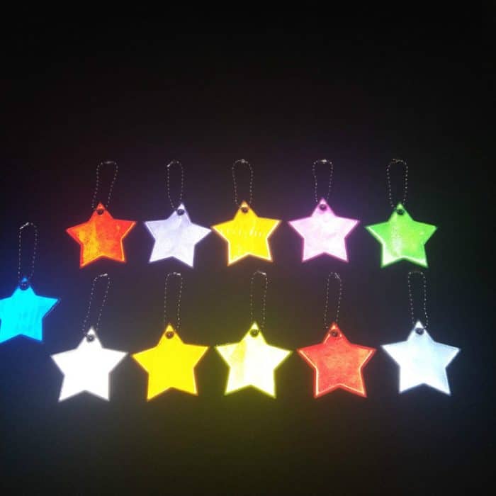 2 Stück Little Star Weich-PVC-Reflektor, reflektierender Schlüsselanhänger, Taschenanhänger, Zubehör, gut sichtbare Schlüsselanhänger – Bild 4