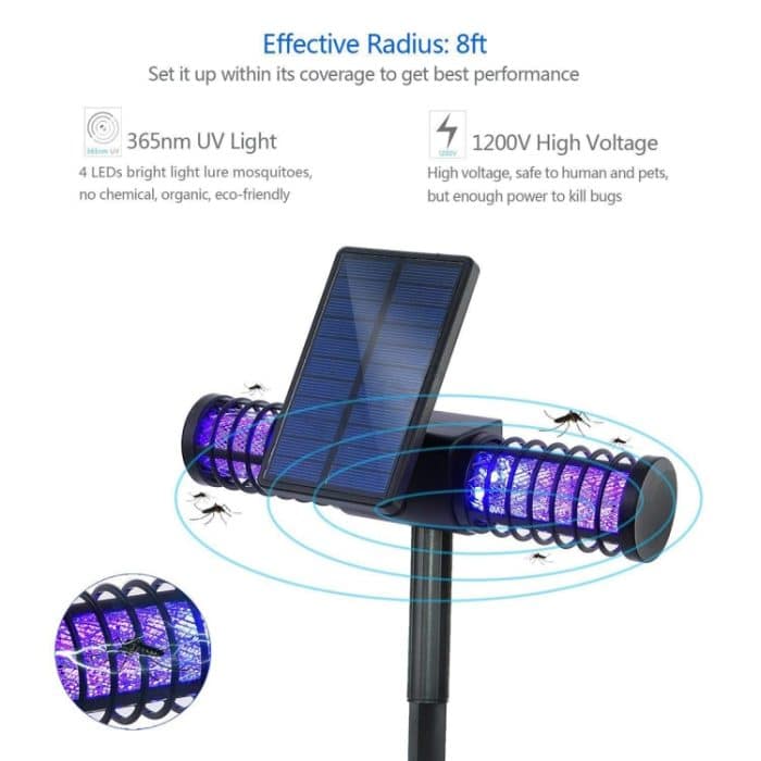 Solar Mosquito Killer Outdoor Wasserdichte Garten Licht Villa Outdoor Moskito-Falle – Bild 4