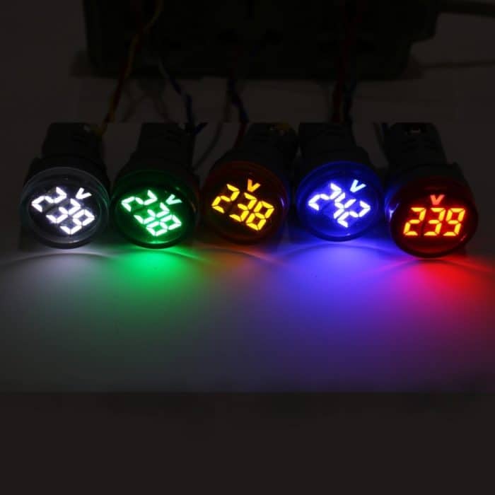 AD16-22DSV Mini-Digitalanzeige, 60–500 V, allgemeine Anzeige, AC-Voltmeter, offenes Loch: 22 mm, 60-500V Red, 60-500V Green, 60-500V Yellow, 60-500V Blue, 60-500V White – Bild 8