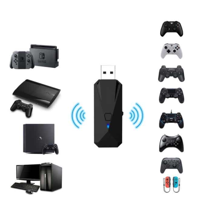 JYS-P4135 Wired + Wireless Bluetooth Gamepad Converter Adapter für PS4 / PS3 / Switch / PC – Bild 5