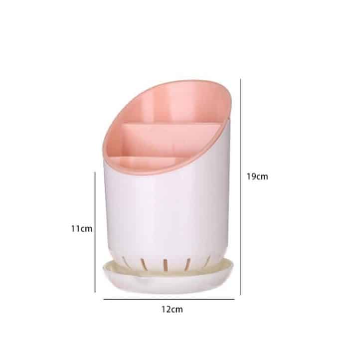 Kreative Multifunktions-Doppelablaufregal Küche Essstäbchen Aufbewahrungseimer Geschirr Aufbewahrungsbox, Pink, Coffee, Blue, Green, Light Grey, Apricot – Bild 3