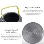 0,8 l tragbare Outdoor-Bergsteigen-Picknick-Aluminium-Teekanne, Wasserkocher, Kaffeekanne, 0.8L – Bild 5