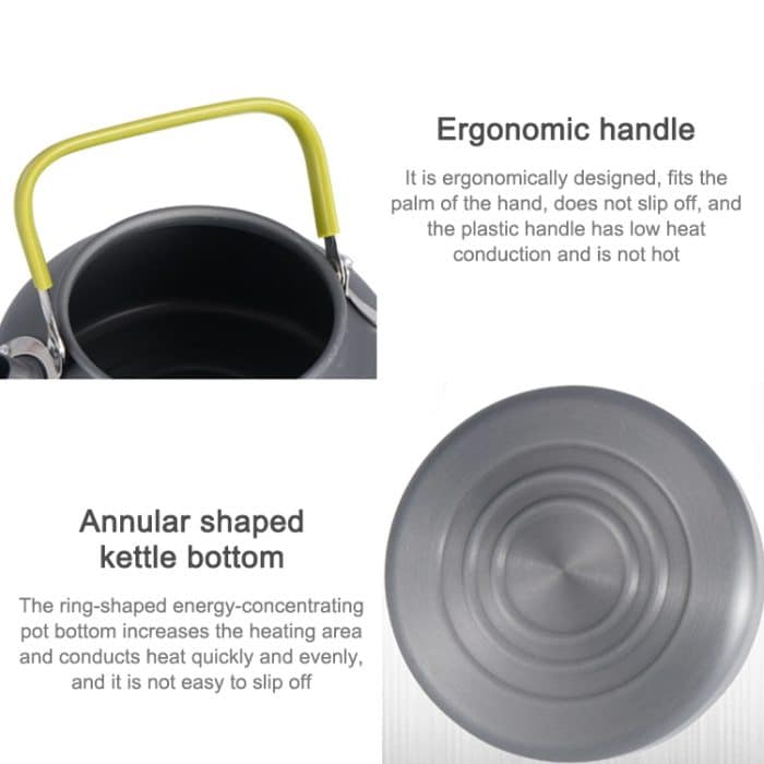 0,8 l tragbare Outdoor-Bergsteigen-Picknick-Aluminium-Teekanne, Wasserkocher, Kaffeekanne, 0.8L – Bild 5