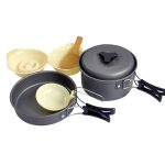 Outdoor Kochgeschirr Camping Set 1-2 Personen Kochgeschirr Hard Thick Alumina Portable Picknick BBQ Antihaft