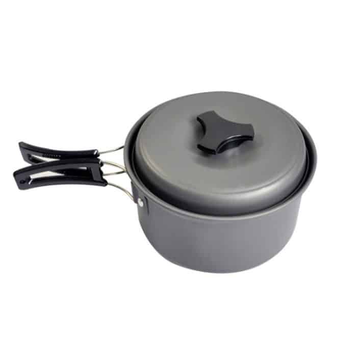 Outdoor Kochgeschirr Camping Set 1-2 Personen Kochgeschirr Hard Thick Alumina Portable Picknick BBQ Antihaft – Bild 3