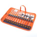 Outdoor Geschirr 12 Stück Anzug Camping Tragbare Edelstahl Essstäbchen Messer Gabel Löffel Zubehör Picknicktasche – Bild 4