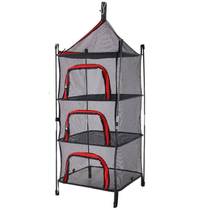 Outdoor Folding Trocknen Net Vier-Schicht Lagerung Korb Lagerung Korb Camping Trocknen Fisch Trocknen Net Rack Hängenden Korb, Four-Layer Storage Basket(Red), Four-Layer Storage Basket(Green) – Bild 1