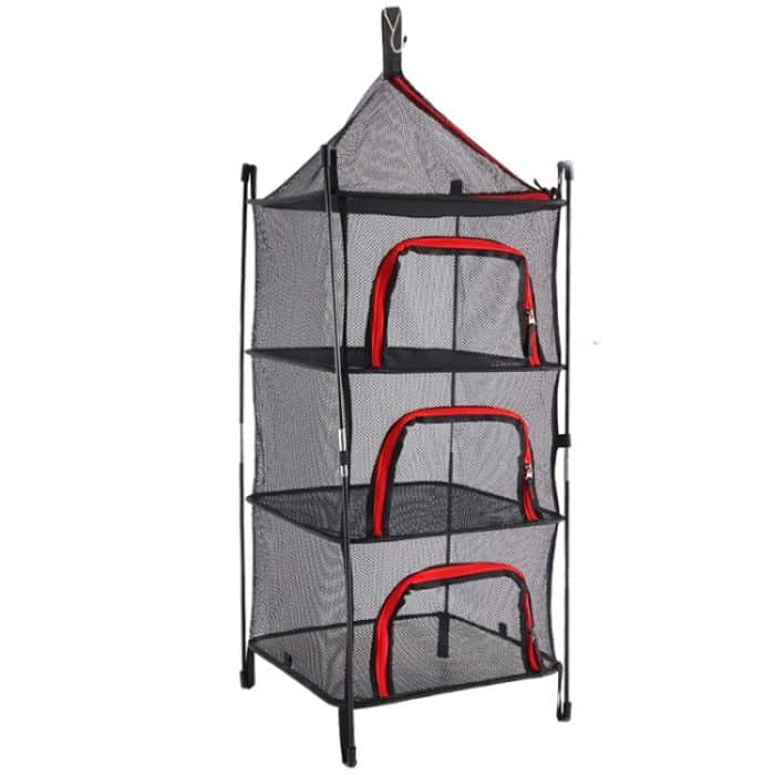 Outdoor Folding Trocknen Net Vier-Schicht Lagerung Korb Lagerung Korb Camping Trocknen Fisch Trocknen Net Rack Hängenden Korb, Four-Layer Storage Basket(Red), Four-Layer Storage Basket(Green) – Bild 8
