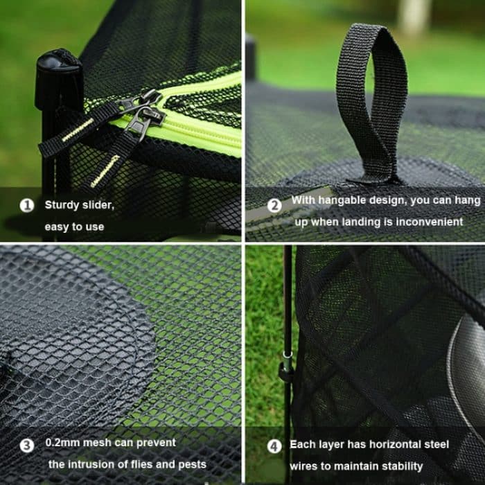 Outdoor Folding Trocknen Net Vier-Schicht Lagerung Korb Lagerung Korb Camping Trocknen Fisch Trocknen Net Rack Hängenden Korb, Four-Layer Storage Basket(Red), Four-Layer Storage Basket(Green) – Bild 4