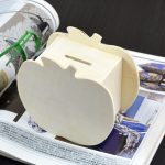 Hübsches, kreatives, handbemaltes Sparschwein aus Apfel zum Selbermachen für Kinder, 10x5.6x9.5cm