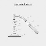 Chrom Duschkopf aus Messing an der Wand – Bild 4