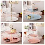 1 Set Süßigkeiten Candy Cupcake Tablett Hochzeit Party Kuchen Display Stand Zink-legierung Goldenen Ton tortenständer, Gold, Silver – Bild 4