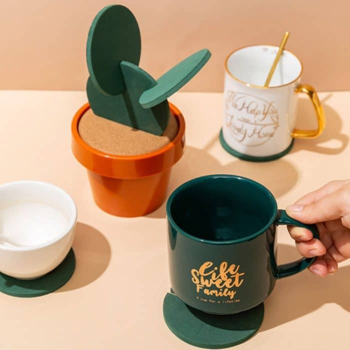 Neuheit DIY Cactus Coaster Anti-Rutsch-Isolierung Teekissen Home Storage Desktop Multifunktionsdekoration – Bild 7
