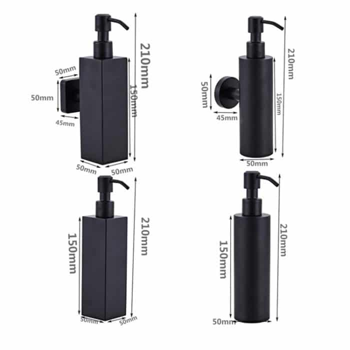Manueller Seifenspender aus Edelstahl 304 zur Wandmontage, Square Wall-mounted, Round Wall-mounted, Square Table Top, Round Table Top – Bild 3