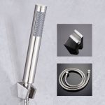 Dreiteiliger Anzug Badezimmer Wassersparende Druckbeaufschlagung Edelstahl-Rundstange Handdüse Duschkopf – Bild 2