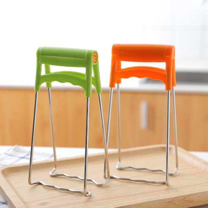 Küchen-Edelstahl-Getränkehalter Ordner Anti-Verbrühungsgeschirr Clip Tray Clip, zufällige Farblieferung – Bild 3