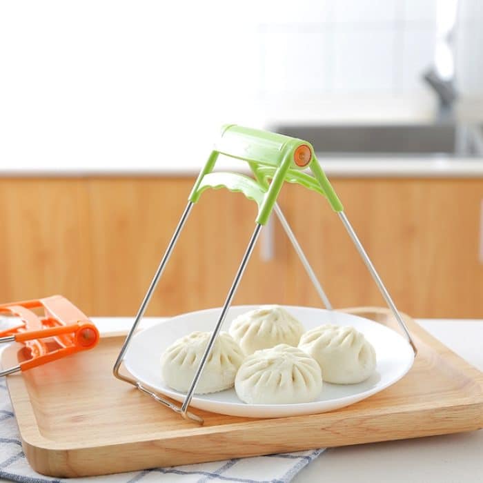 Küchen-Edelstahl-Getränkehalter Ordner Anti-Verbrühungsgeschirr Clip Tray Clip, zufällige Farblieferung – Bild 4