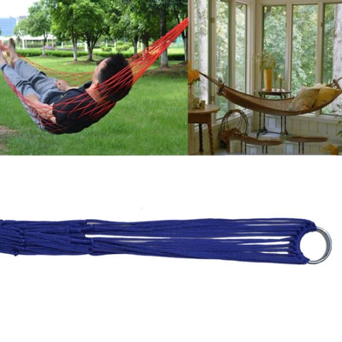 2 Stück 9-strängige Nylonseil-Hängematte, tragbare Camping-Freizeit-Netz-Hängematte, 240x80cm Blue, 240x80cm Green, 240x80cm Orange, 240x80cm Red, 240x80cm Military Green – Bild 1