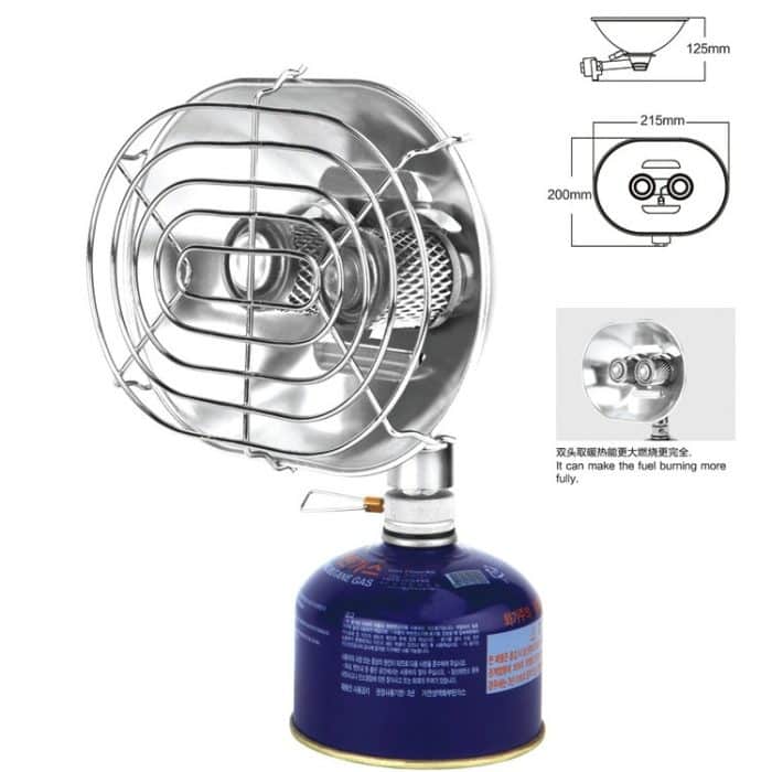 BRS-H22 Camping im Freien Doppelkopf-Gasheizofen Angelheizung Backofen ohne Gasflasche – Bild 4