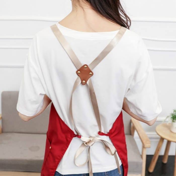 Baumwoll-Küchen-Ess-Overall-Schürze mit Riemen – Bild 3