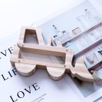 Hölzerner Gabelstapler ausgehöhlt Sparschwein Kinder Geschenk – Bild 2