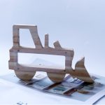 Hölzerner Gabelstapler ausgehöhlt Sparschwein Kinder Geschenk – Bild 6